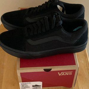 NIB 9.5 Women 8.0 Mens Kids VANS ComfyCush OLD SKOOL Black/Black Tie Lace Shoes